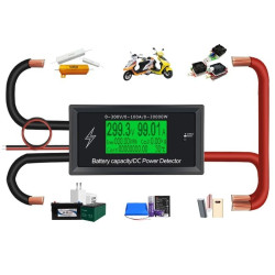 DC 0-300V 0-100A Volt Ampere Power kWh Energy Meter dengan Bluetooth